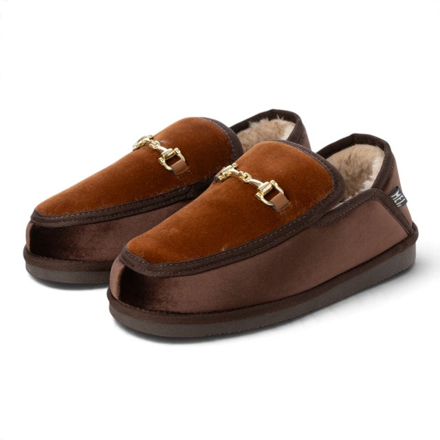 VELVET SLIP-ON BIT LOAFERS （BROWN）