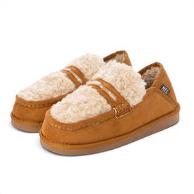 FUR SLIP-ON LOAFERS （CAMEL）