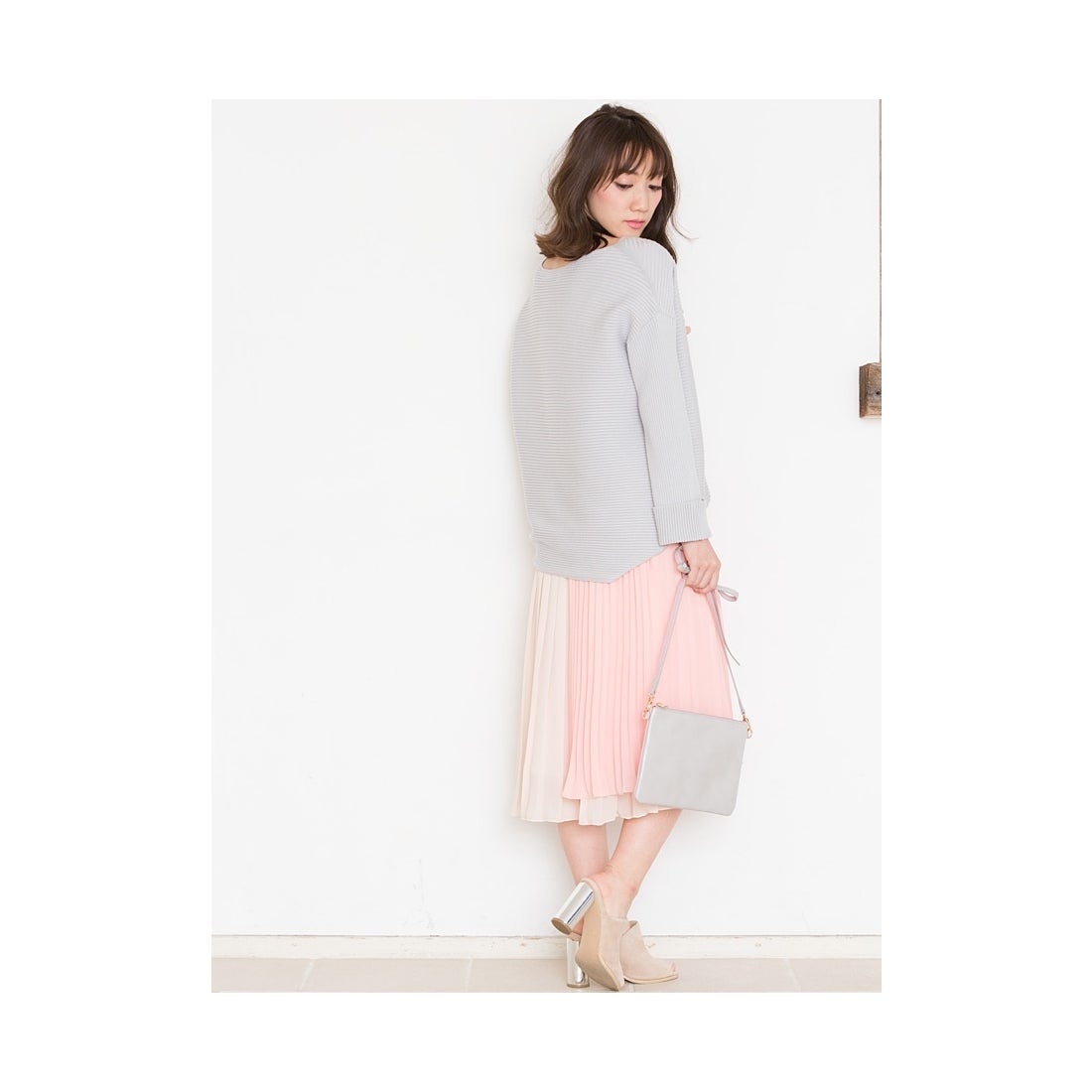 MERCURYDUO ランダムカラープリーツスカート ピンク -ファッション通販 