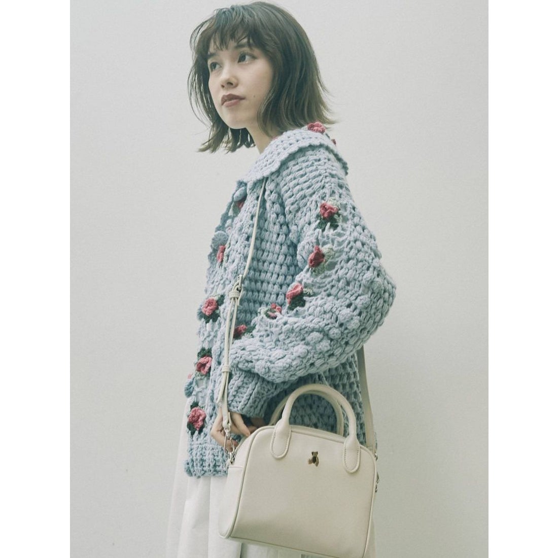 merry jenny bear刺繍ショルダーbag（アイボリー） -靴＆ファッション 