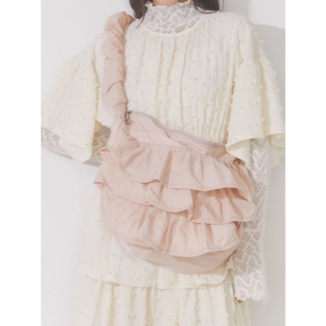 merry jenny 【新色追加】くしゅくしゅショルダーフリルbag（ブルー 
