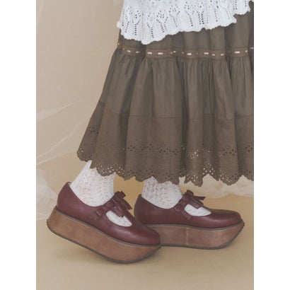 ribbon tstrap shoes （ボルドー）｜詳細画像