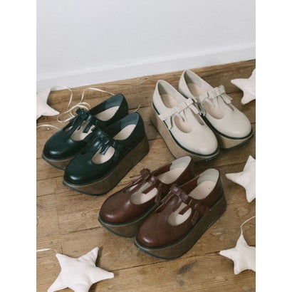 ribbon tstrap shoes （ボルドー）｜詳細画像