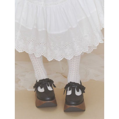 ribbon tstrap shoes （ブラック）｜詳細画像