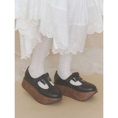ribbon tstrap shoes （ブラック）｜詳細画像