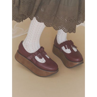 ribbon tstrap shoes （ブラック）｜詳細画像