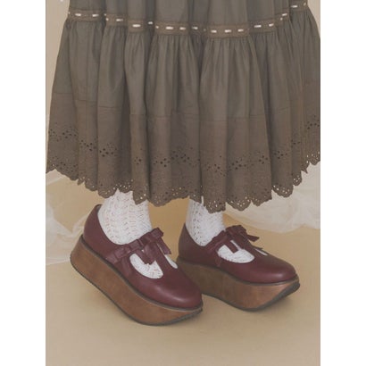 ribbon tstrap shoes （ブラック）｜詳細画像