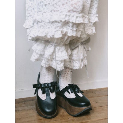 ribbon tstrap shoes （ブラック）｜詳細画像