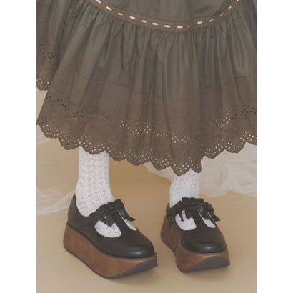 ribbon tstrap shoes （ブラック）｜詳細画像