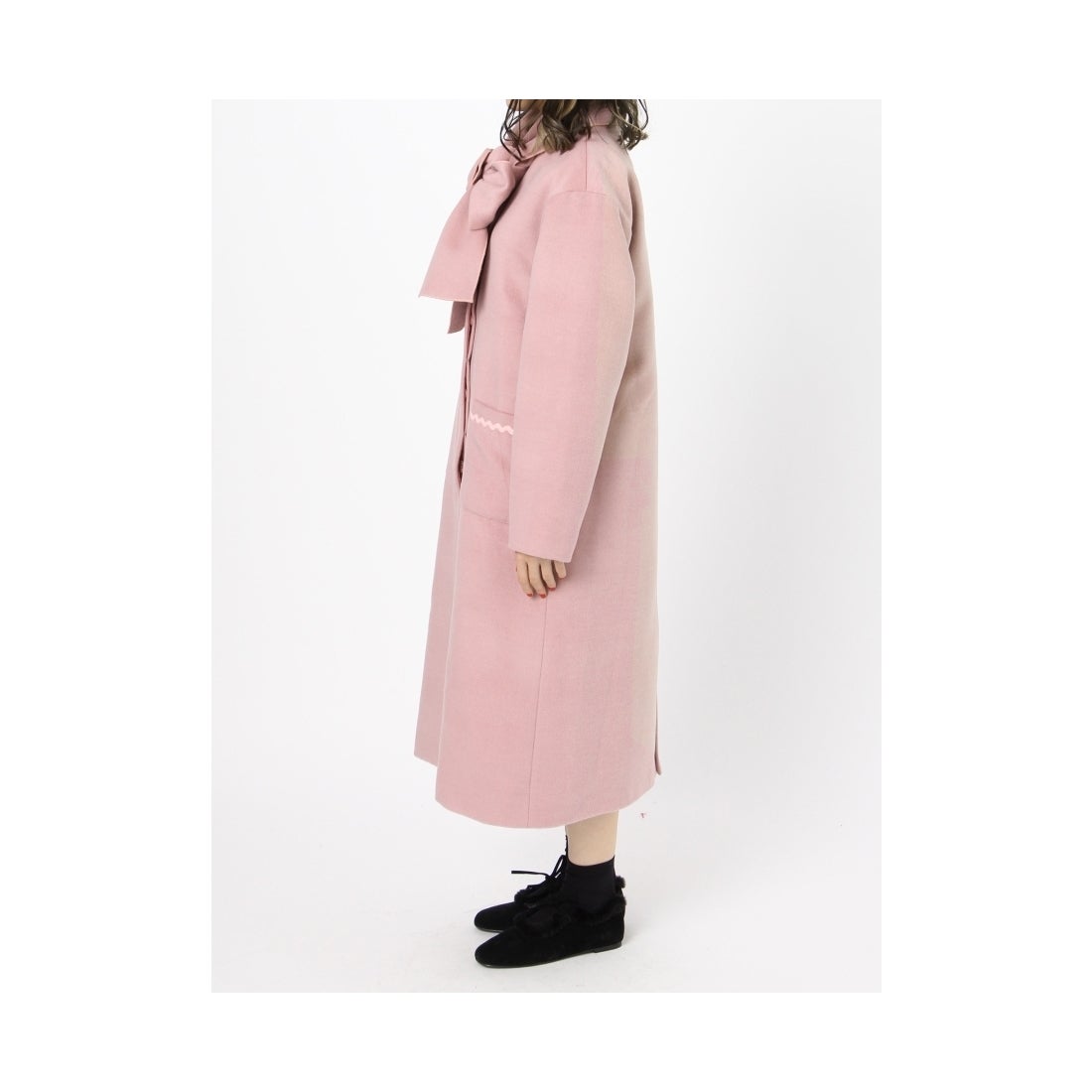 merry jenny リボンカラーコート ブラック -ファッション通販 FASHION 