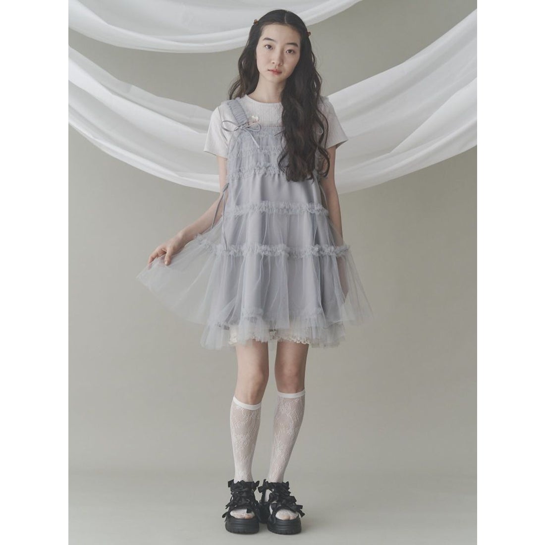 メリージェニー merry jenny チュールコルセットミニワンピース （オフ
