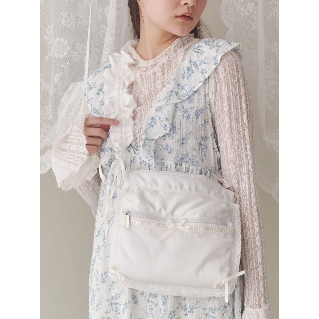 メリージェニー merry jenny ドロストポケットbag （オフホワイト 