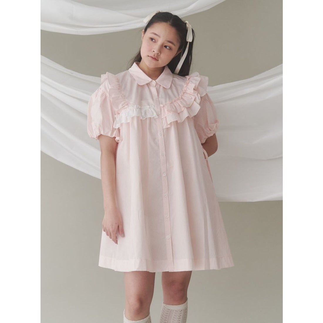 メリージェニー merry jenny stripe frillfrill ワンピース （オフ
