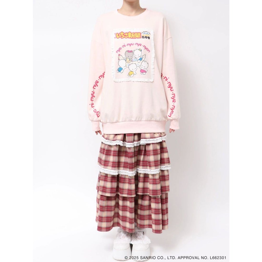 merry jenny いちご新聞frill frillスウェット メリージェニー merry jenny いちご新聞frill frillスウェット