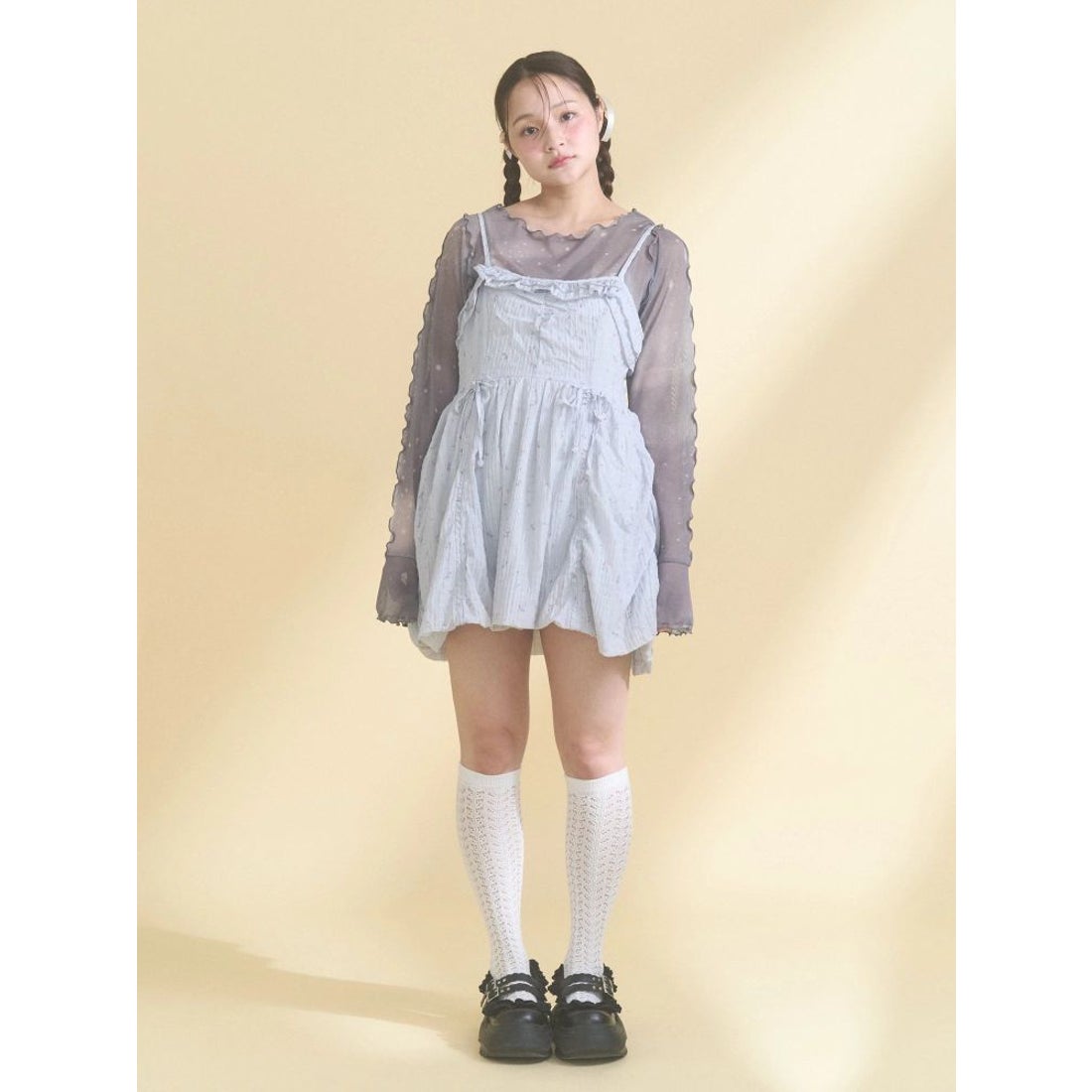 メリージェニー merry jenny sistars sheer tops （グレー
