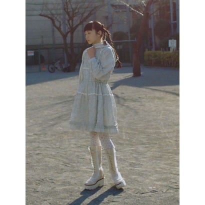 ジャガードフードミニワンピース （オフホワイト）｜詳細画像