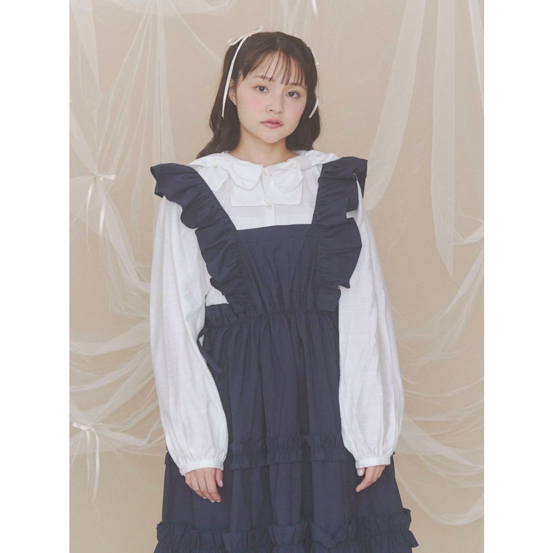 メリージェニー merry jenny おめかしエプロンワンピース （オフ