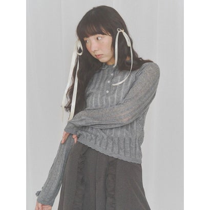 floral pointelle knit （オフホワイト）｜詳細画像