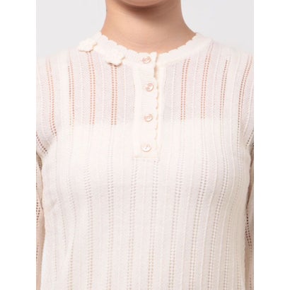 floral pointelle knit （オフホワイト）｜詳細画像