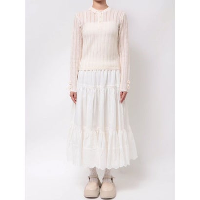 floral pointelle knit （オフホワイト）｜詳細画像