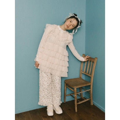 floral pointelle knit （オフホワイト）｜詳細画像