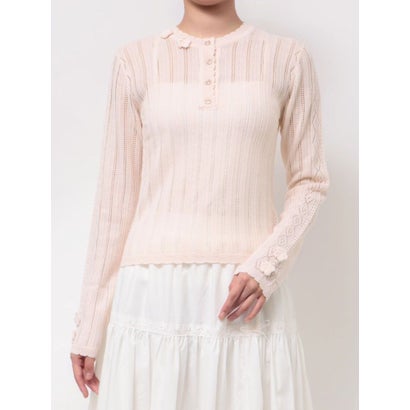 floral pointelle knit （オフホワイト）｜詳細画像