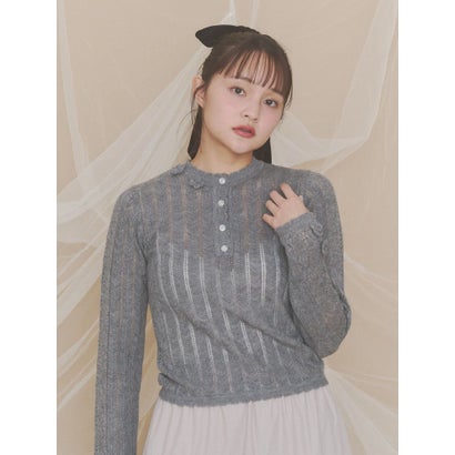 floral pointelle knit （オフホワイト）｜詳細画像