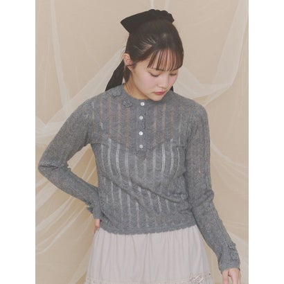 floral pointelle knit （オフホワイト）｜詳細画像