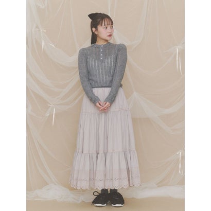 floral pointelle knit （オフホワイト）｜詳細画像