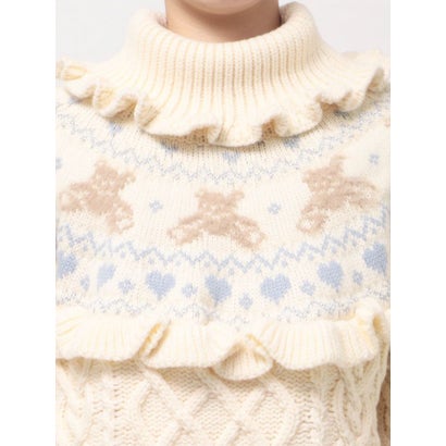 bear yoke knit tops （グレー）｜詳細画像