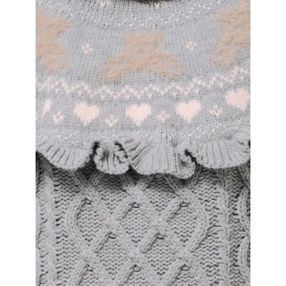 bear yoke knit tops （グレー）｜詳細画像