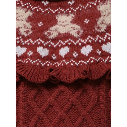 bear yoke knit tops （グレー）｜詳細画像