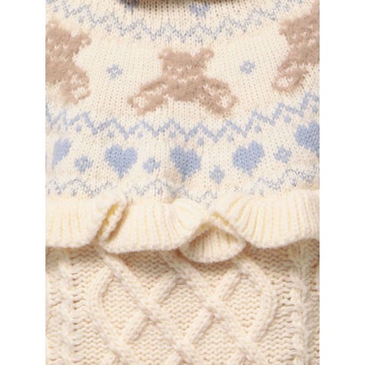 bear yoke knit tops （グレー）｜詳細画像