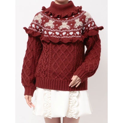 bear yoke knit tops （アイボリー）｜詳細画像