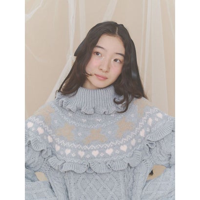 bear yoke knit tops （アイボリー）｜詳細画像