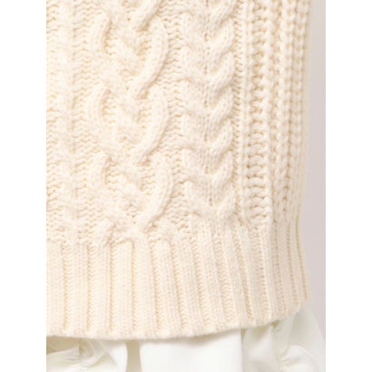 bear yoke knit tops （レッド）｜詳細画像
