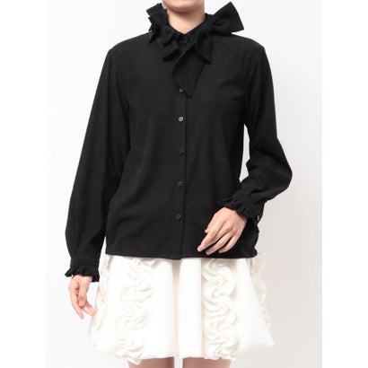 ランダムリボンコーデュロイブラウス （ブラック）｜詳細画像