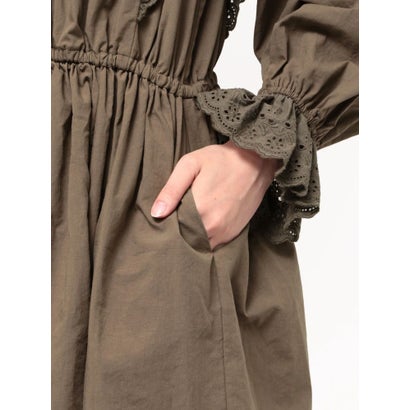 メリージェニー merry jenny lace panelギャザーワンピース （ブラウン）｜詳細画像