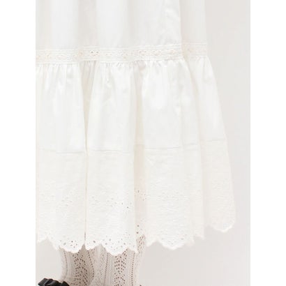 lace ribbonギャザースカート （カーキ）｜詳細画像