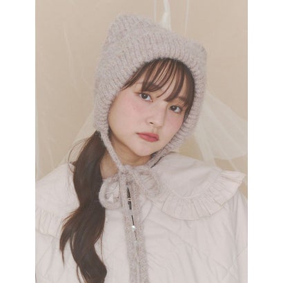 Bear Ear Knit Cap （ベージュ）｜詳細画像