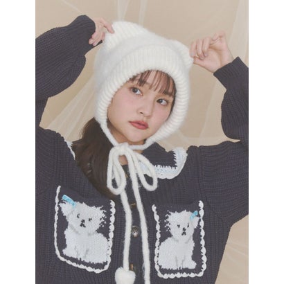 Bear Ear Knit Cap （ベージュ）｜詳細画像