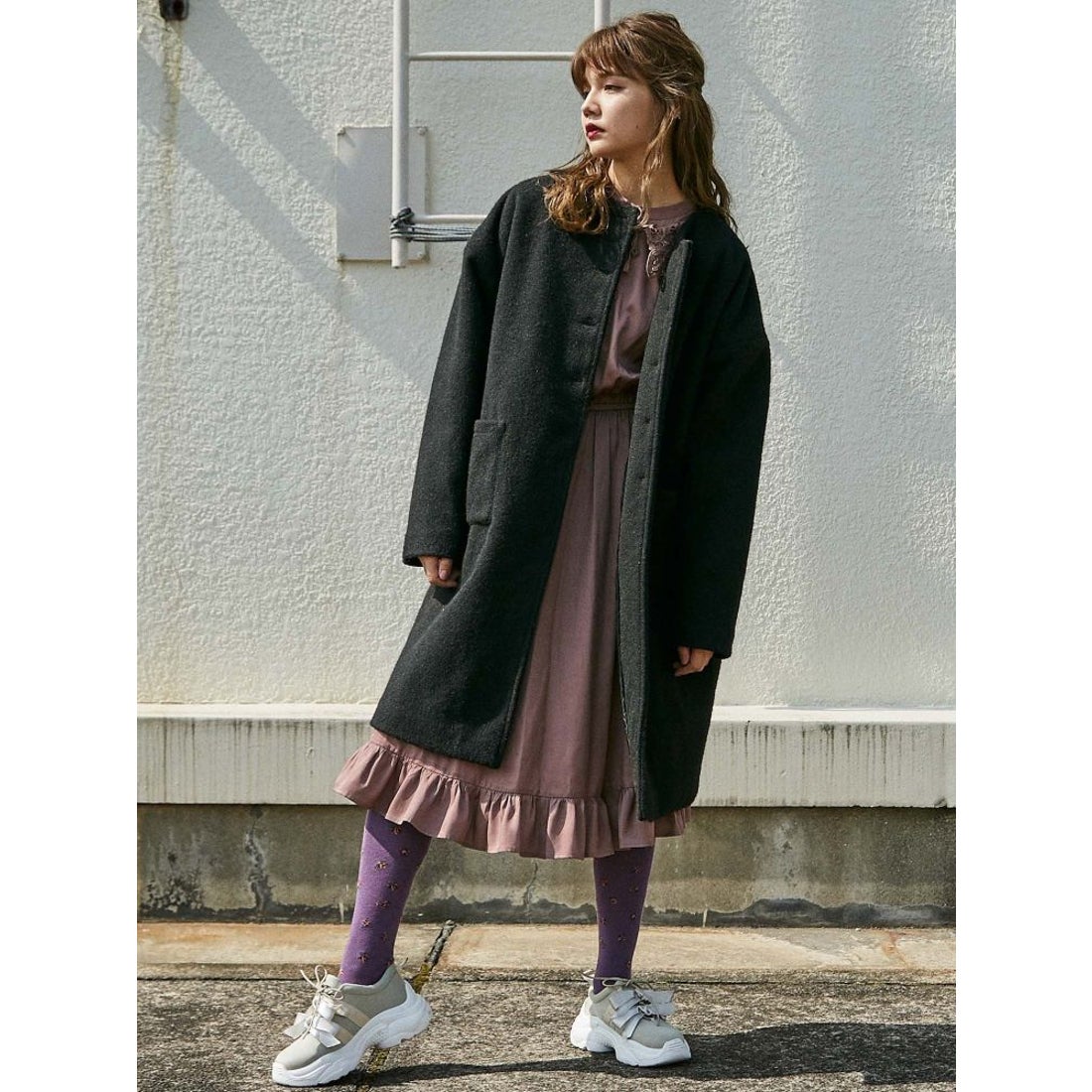 merry jenny Back Ribbon coat（ワイン） -靴＆ファッション通販 