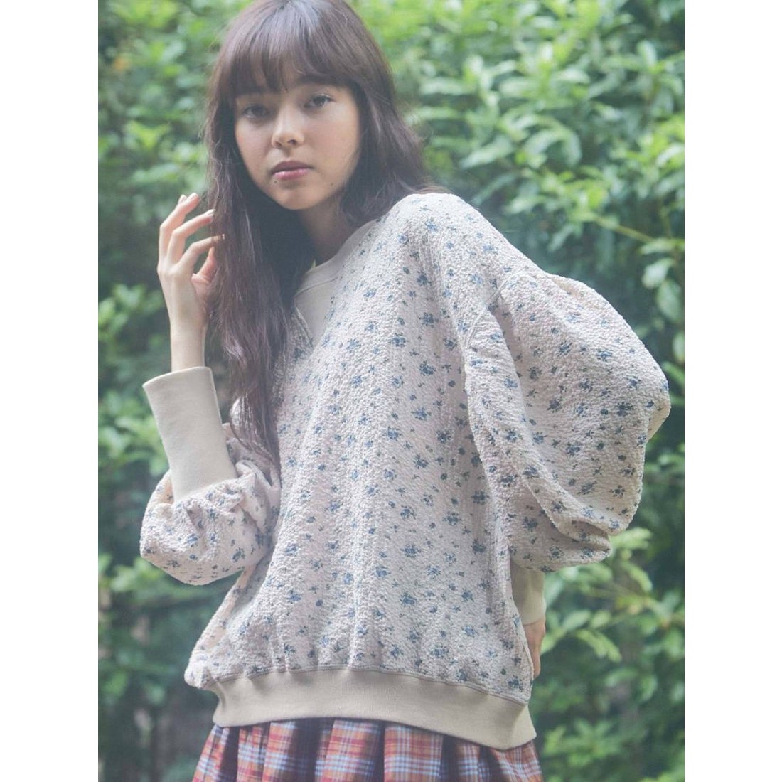 merry jenny floral ルーズパフtops（ベージュ） -靴＆ファッション 
