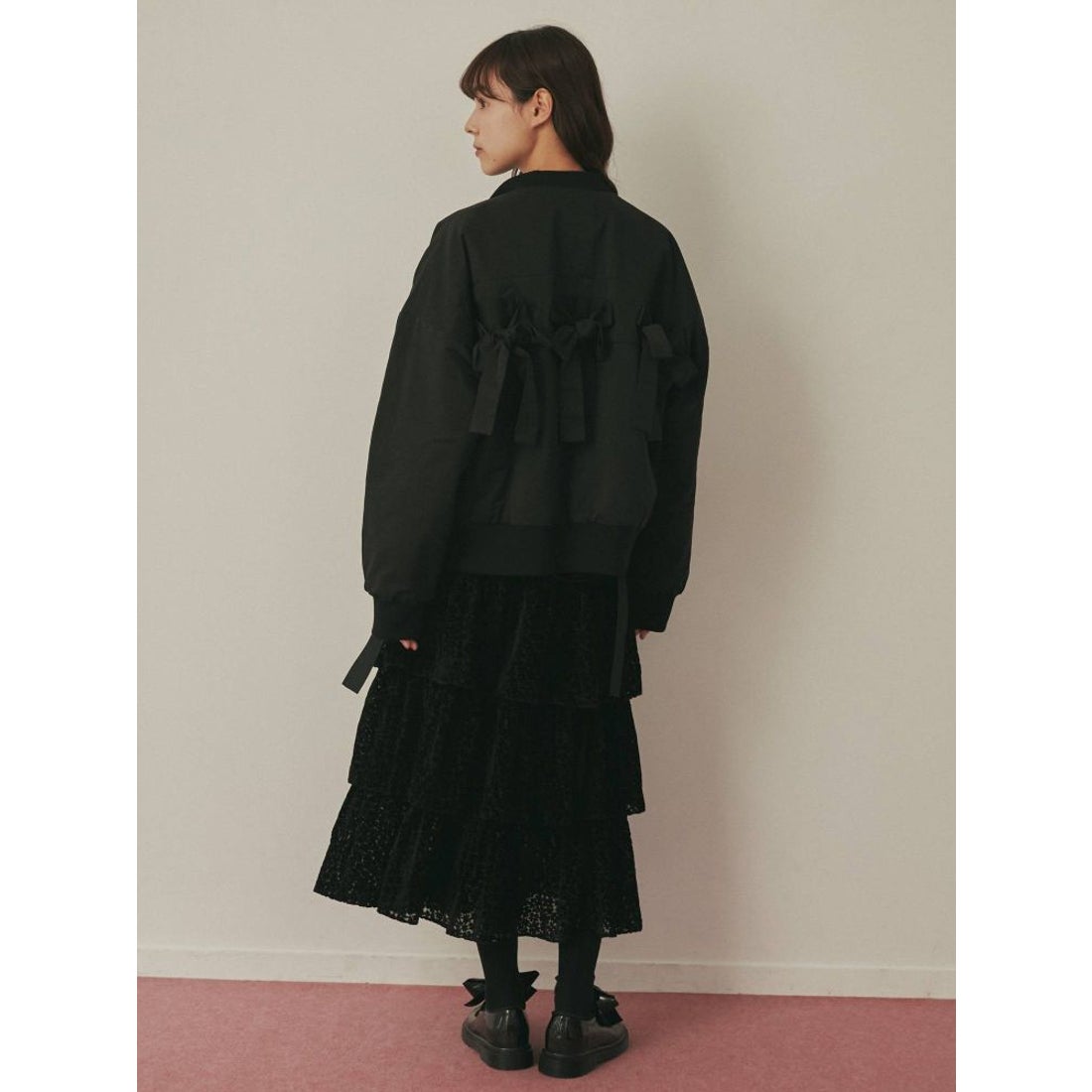merry jenny Back Ribbon MA1（ブラック） -ファッション通販 FASHION 