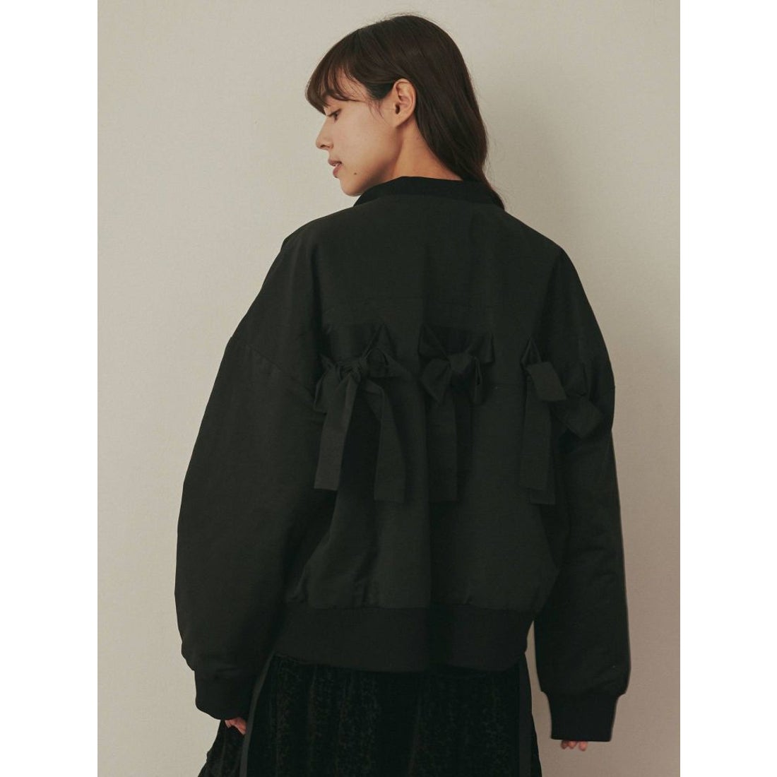merry jenny Back Ribbon MA1（ブラック） -ファッション通販 FASHION 