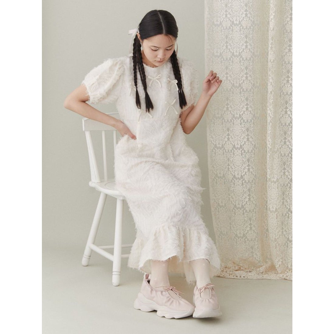 【美品】merry jenny リボンたくさんワンピース メリージェニー merry jenny リボンたくさんワンピース （ブラック
