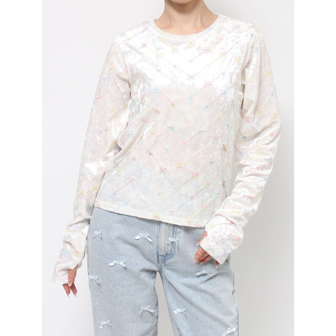 メリージェニー merry jenny petit flower embroidery tops （オフ 