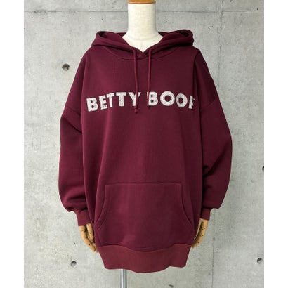 裏起毛BETTY BOOP バックプリントオーバーサイズパーカー （ワインレッド）｜詳細画像