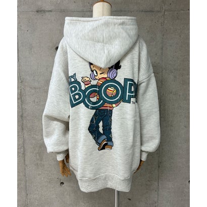 裏起毛BETTY BOOP バックプリントオーバーサイズパーカー （モクグレー）｜詳細画像
