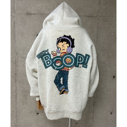 裏起毛BETTY BOOP バックプリントオーバーサイズパーカー （モクグレー）｜詳細画像